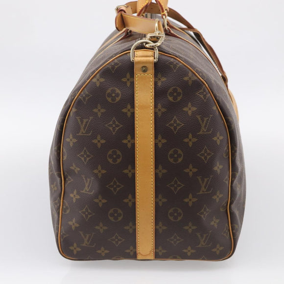 LOUIS VUITTON Monogram Keepall Bandouliere 55 Boston Bag M41414 LV Auth 209601V