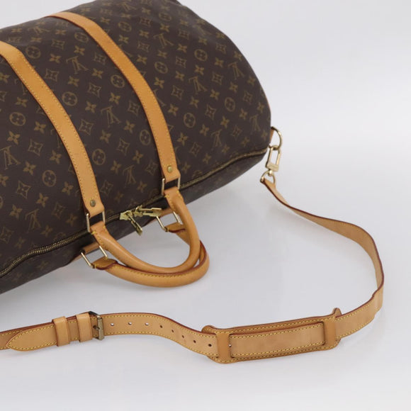 LOUIS VUITTON Monogram Keepall Bandouliere 55 Boston Bag M41414 LV Auth 209601V