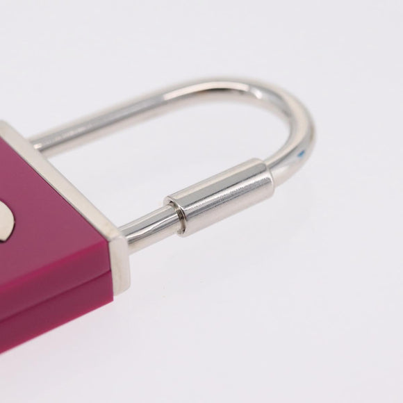 CHANEL Key Holder Metal Pink Silver tone CC Auth 209604M