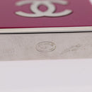 CHANEL Key Holder Metal Pink Silver tone CC Auth 209604M-11
