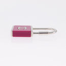 CHANEL Key Holder Metal Pink Silver tone CC Auth 209604M-4