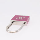 CHANEL Key Holder Metal Pink Silver tone CC Auth 209604M-6