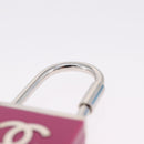 CHANEL Key Holder Metal Pink Silver tone CC Auth 209604M-8