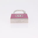 CHANEL Key Holder Metal Pink Silver tone CC Auth 209604M-9