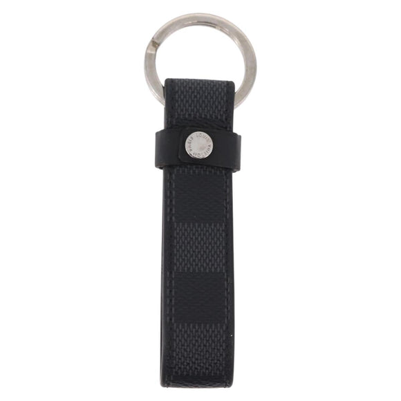 LOUIS VUITTON Damier Graphite LV Dragonne Key Ring M62706 LV Auth 209607A