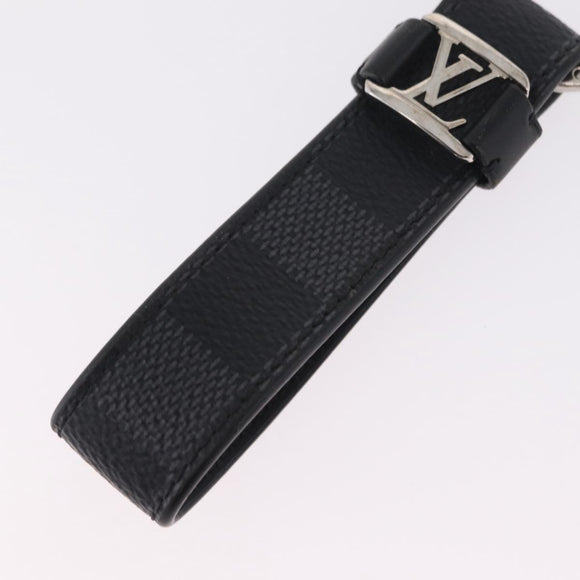 LOUIS VUITTON Damier Graphite LV Dragonne Key Ring M62706 LV Auth 209607A