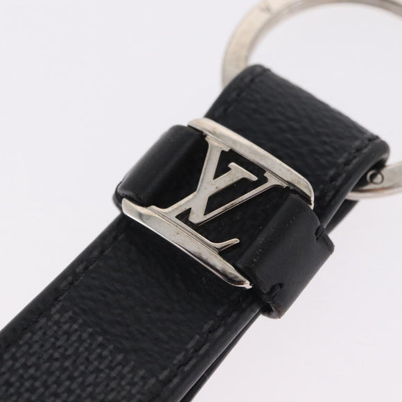 LOUIS VUITTON Damier Graphite LV Dragonne Key Ring M62706 LV Auth 209607A