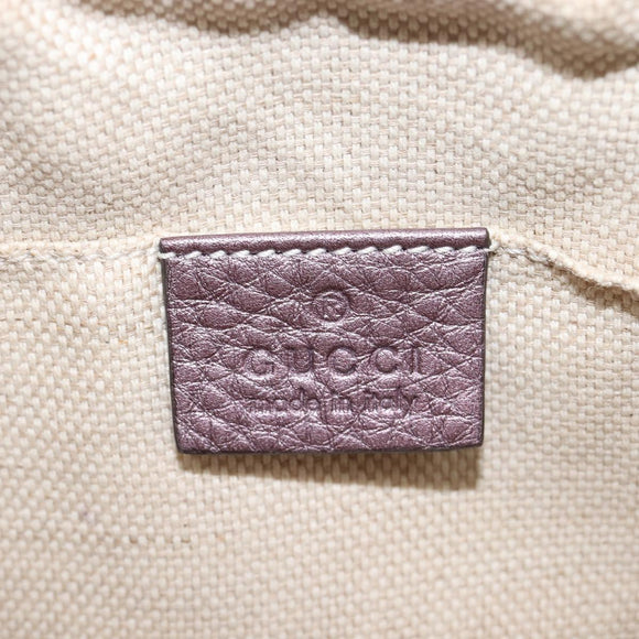 GUCCI Soho Shoulder Bag Leather Pink Gold Tone 308364 Auth 209608A