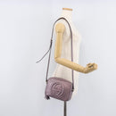 GUCCI Soho Shoulder Bag Leather Pink Gold Tone 308364 Auth 209608A-21