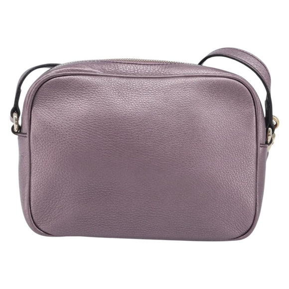 GUCCI Soho Shoulder Bag Leather Pink Gold Tone 308364 Auth 209608A