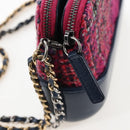 CHANEL Chain Shoulder Bag Tweed Pink Gold Tone CC Auth 209609M-17