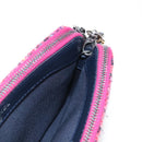 CHANEL Chain Shoulder Bag Tweed Pink Gold Tone CC Auth 209609M-21