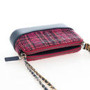 CHANEL Chain Shoulder Bag Tweed Pink Gold Tone CC Auth 209609M-6