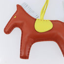 HERMES Rodeo PM Charm Leather Brown Yellow Auth 209610M-4