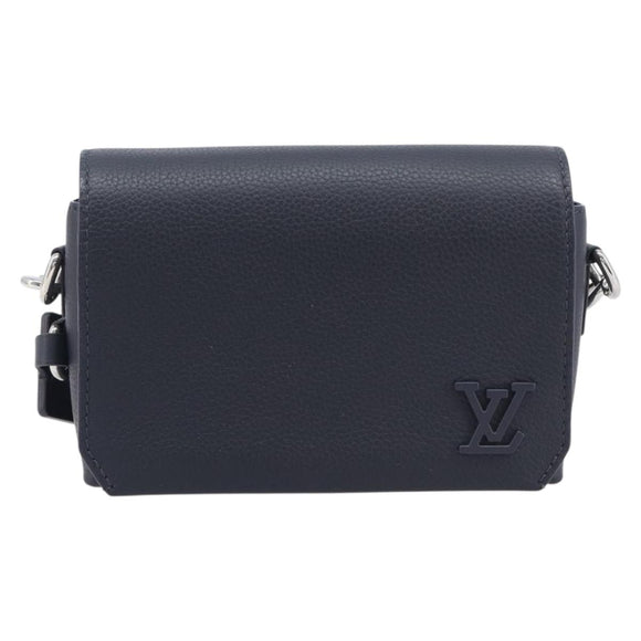 LOUIS VUITTON Fast Line Wearable Wallet Shoulder Bag Leather Navy Auth 209611V