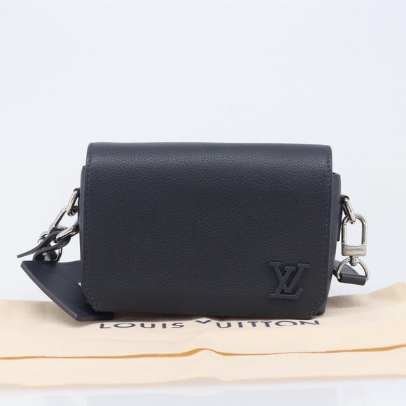 LOUIS VUITTON Fast Line Wearable Wallet Shoulder Bag Leather Navy Auth 209611V