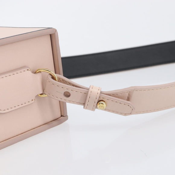 FENDI Box Shoulder Bag Leather Pink Gold Tone 8BT339 Auth 209612M