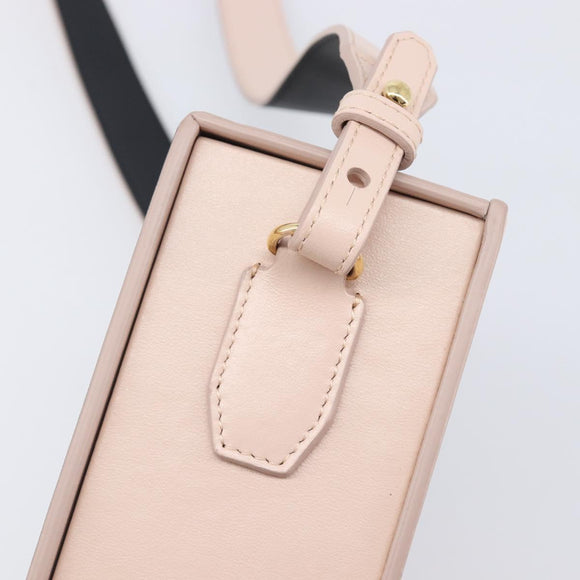 FENDI Box Shoulder Bag Leather Pink Gold Tone 8BT339 Auth 209612M