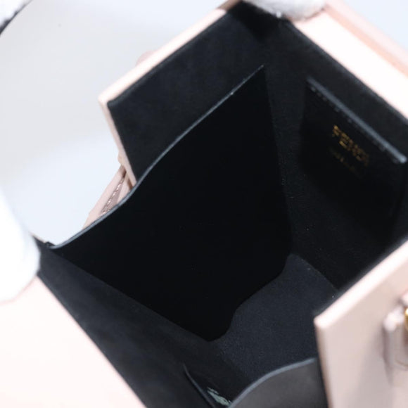 FENDI Box Shoulder Bag Leather Pink Gold Tone 8BT339 Auth 209612M