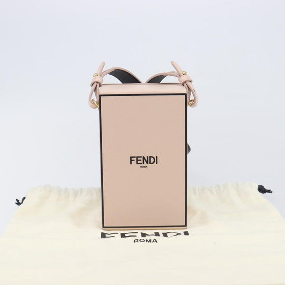 FENDI Box Shoulder Bag Leather Pink Gold Tone 8BT339 Auth 209612M