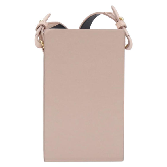 FENDI Box Shoulder Bag Leather Pink Gold Tone 8BT339 Auth 209612M