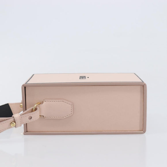 FENDI Box Shoulder Bag Leather Pink Gold Tone 8BT339 Auth 209612M