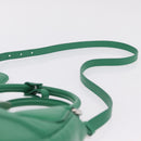 PRADA Hand Bag Leather 2way Green Silver Auth 209613SAM-11