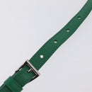 PRADA Hand Bag Leather 2way Green Silver Auth 209613SAM-13