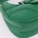 PRADA Hand Bag Leather 2way Green Silver Auth 209613SAM-16