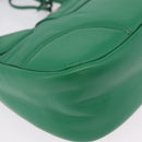 PRADA Hand Bag Leather 2way Green Silver Auth 209613SAM-18
