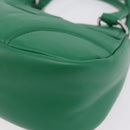 PRADA Hand Bag Leather 2way Green Silver Auth 209613SAM-19