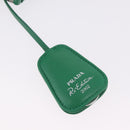 PRADA Hand Bag Leather 2way Green Silver Auth 209613SAM-22