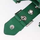 PRADA Hand Bag Leather 2way Green Silver Auth 209613SAM-24