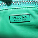 PRADA Hand Bag Leather 2way Green Silver Auth 209613SAM-25