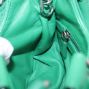 PRADA Hand Bag Leather 2way Green Silver Auth 209613SAM-28