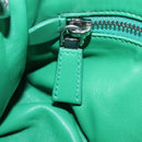 PRADA Hand Bag Leather 2way Green Silver Auth 209613SAM-29