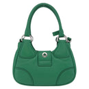 PRADA Hand Bag Leather 2way Green Silver Auth 209613SAM-3