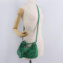 PRADA Hand Bag Leather 2way Green Silver Auth 209613SAM-32