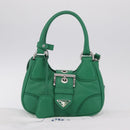 PRADA Hand Bag Leather 2way Green Silver Auth 209613SAM-33