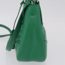 PRADA Hand Bag Leather 2way Green Silver Auth 209613SAM-4