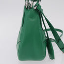 PRADA Hand Bag Leather 2way Green Silver Auth 209613SAM-5