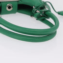 PRADA Hand Bag Leather 2way Green Silver Auth 209613SAM-7