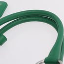 PRADA Hand Bag Leather 2way Green Silver Auth 209613SAM-8