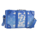 LOUIS VUITTON Monogram Clouds Soft Trunk Wallet Bag Blue M45432 LV Auth 209614M-1