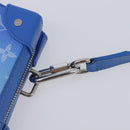 LOUIS VUITTON Monogram Clouds Soft Trunk Wallet Bag Blue M45432 LV Auth 209614M-13