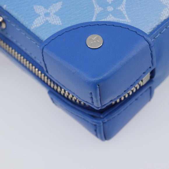 LOUIS VUITTON Monogram Clouds Soft Trunk Wallet Bag Blue M45432 LV Auth 209614M