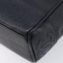 CHANEL Chain Shoulder Tote Bag Caviar Skin Black Gold Tone CC Auth 209618A-10