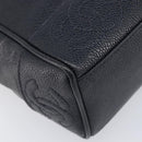 CHANEL Chain Shoulder Tote Bag Caviar Skin Black Gold Tone CC Auth 209618A-11
