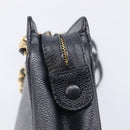 CHANEL Chain Shoulder Tote Bag Caviar Skin Black Gold Tone CC Auth 209618A-14