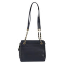 CHANEL Chain Shoulder Tote Bag Caviar Skin Black Gold Tone CC Auth 209618A-2